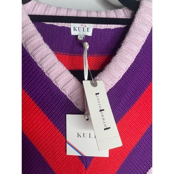 Anthropologie Kule The Yale Cotton Cashmere Silk Sweater Pink Size XS NWT $278 - Picture 7 of 7